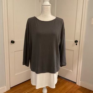 Pure Jill Kimono Sleeve Pullover Shirttail Lightweight Top